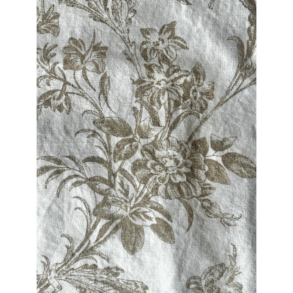 Ikea Floral queen Pillow Sham 34" X 25.5" Olive Green On White Cotton - Picture 3 of 11